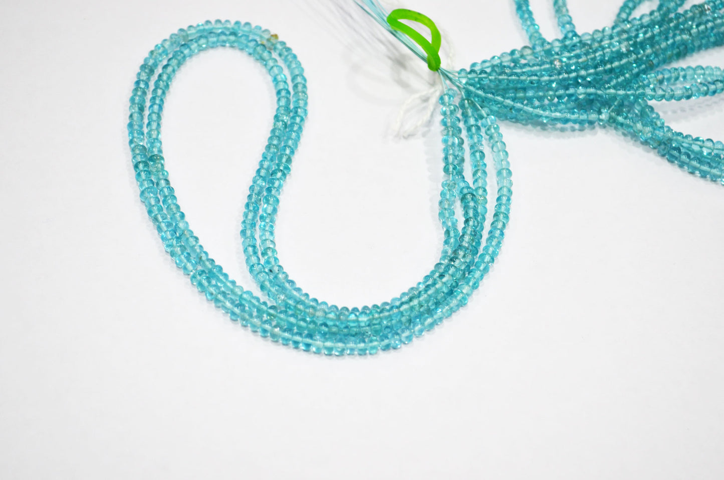 Sky Apatite Smooth Rondelle Shape Beads , Sold By Strand , 13 Inches , 3.50 mm , 32394