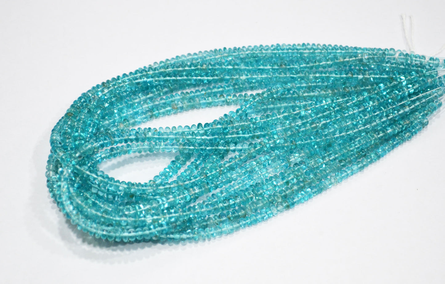 Sky Apatite Smooth Rondelle Shape Beads , Sold By Strand , 13 Inches , 3.25 - 4.25 mm , 32396