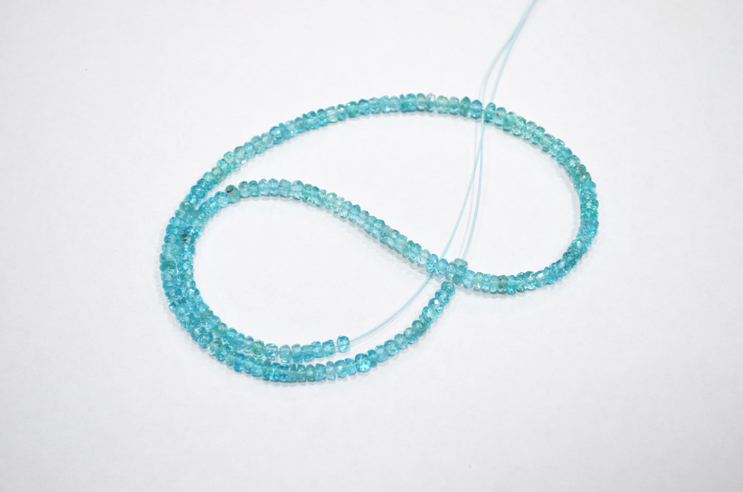 Sky Apatite Faceted Rondelle Shape Beads , 13 Inches , 3 - 3.50 mm , 32398
