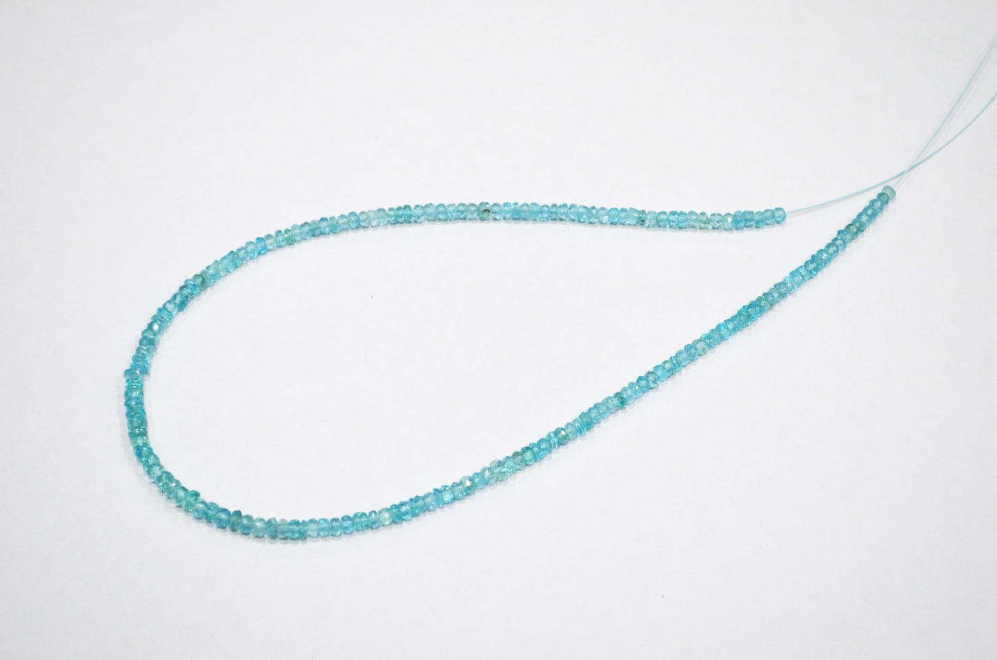 Sky Apatite Faceted Rondelle Shape Beads , 13 Inches , 3 - 3.50 mm , 32398