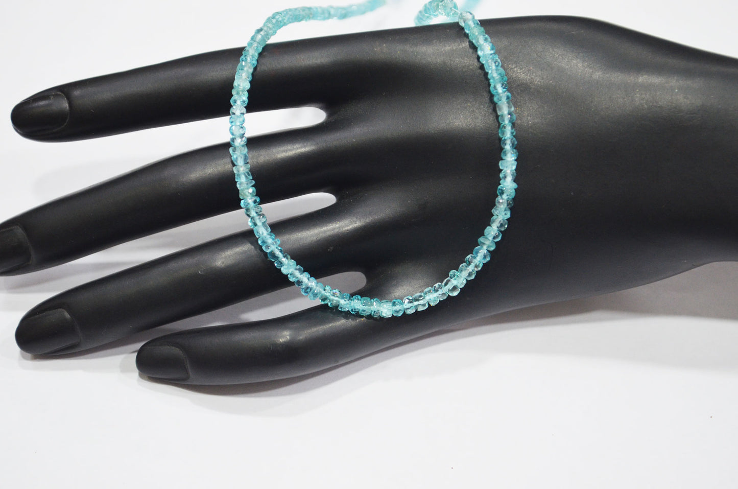 Sky Apatite Faceted Rondelle Shape Beads , 13 Inches , 3 - 3.50 mm , 32398