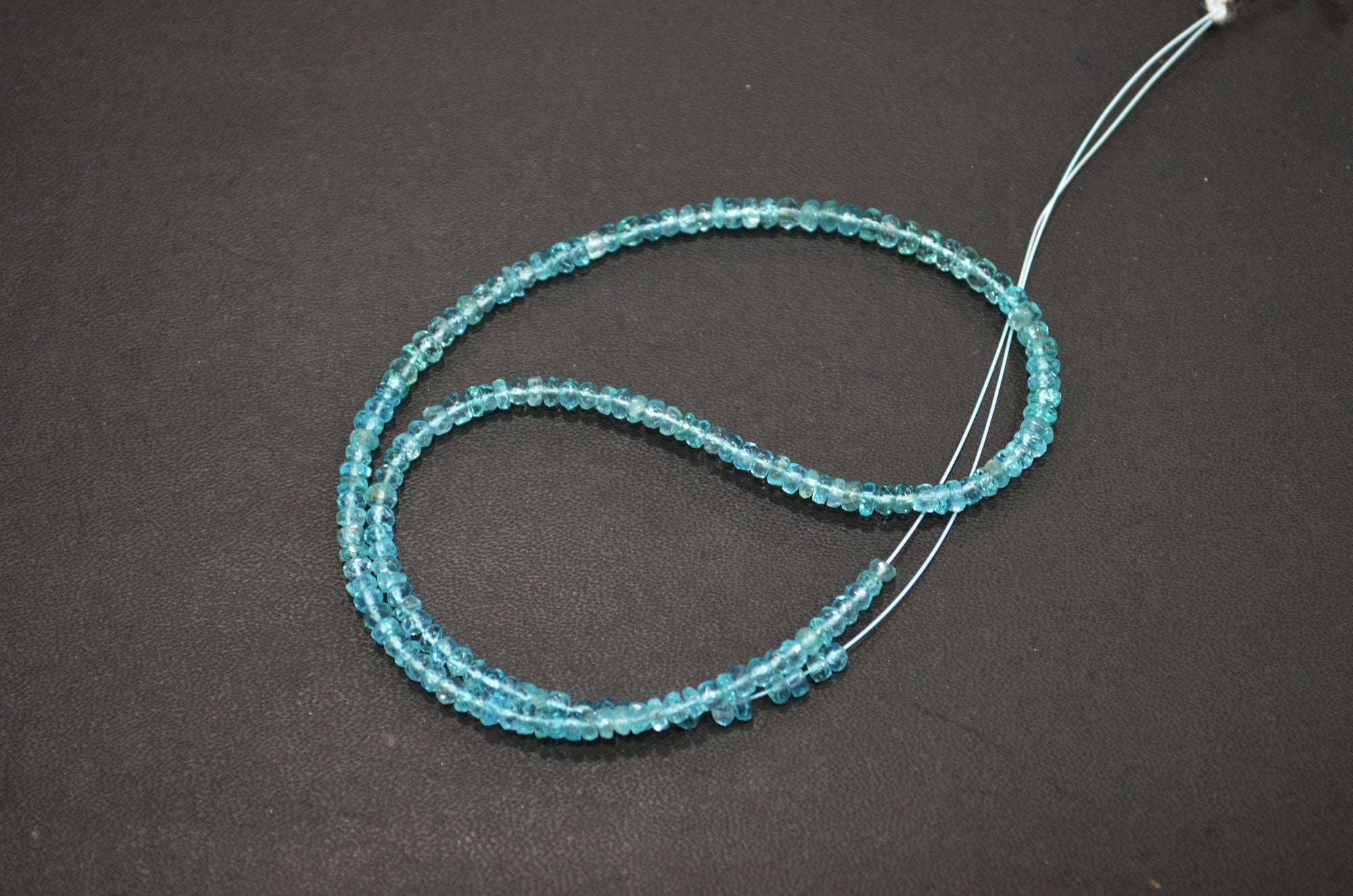 Sky Apatite Faceted Rondelle Shape Beads , 13 Inches , 3 - 3.50 mm , 32398