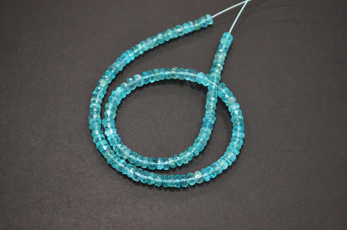 Sky Apatite Faceted Rondelle Shape Beads , 13 Inches , 4.50 - 5 mm , 32400