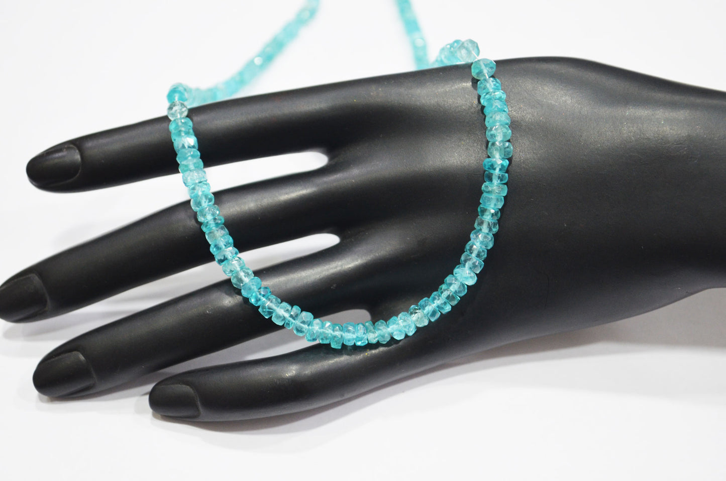Sky Apatite Faceted Rondelle Shape Beads , 13 Inches , 4.50 - 5 mm , 32400