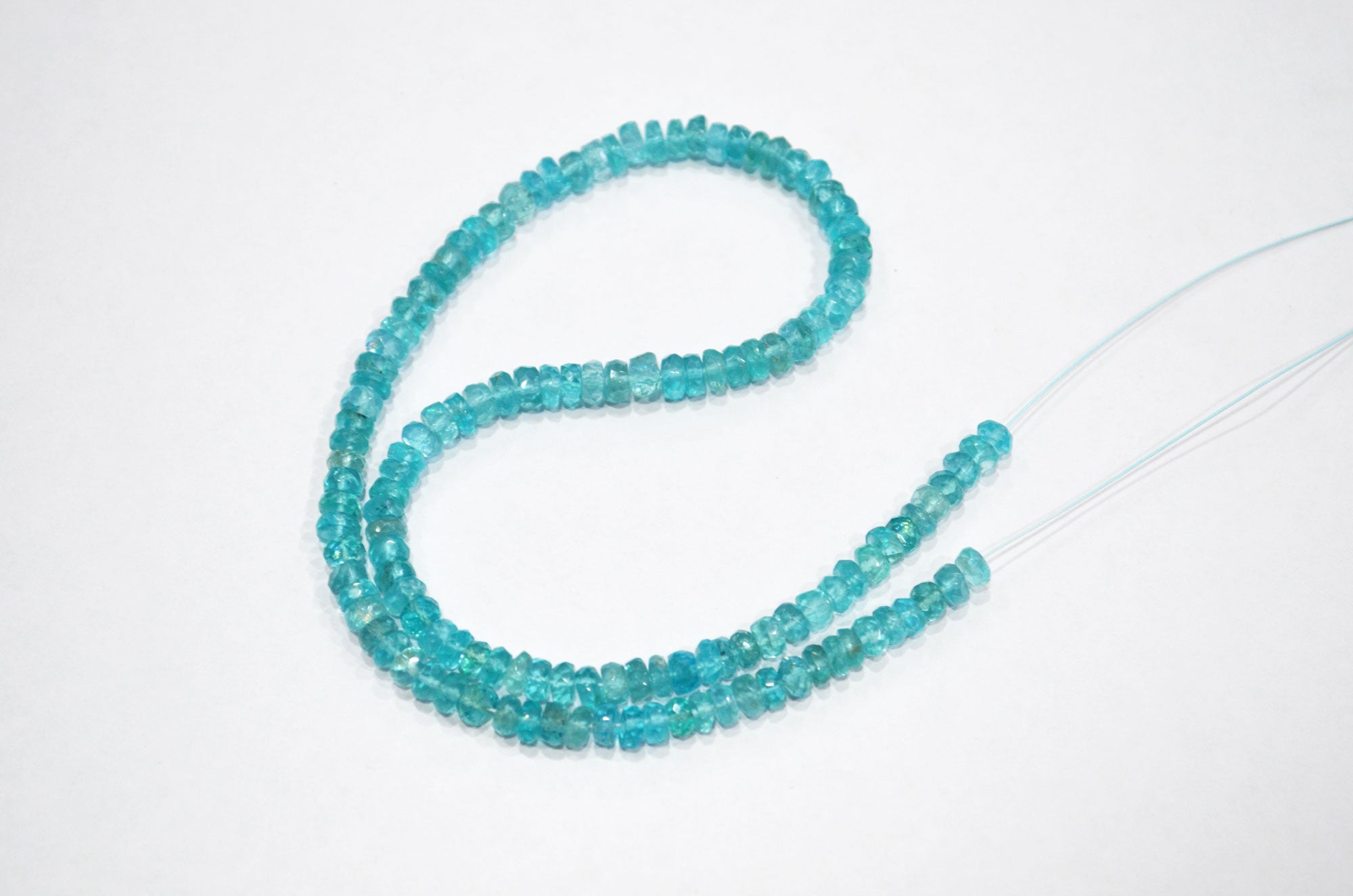 Sky Apatite Faceted Rondelle Shape Beads , 13 Inches , 4.50 - 5 mm , 32400