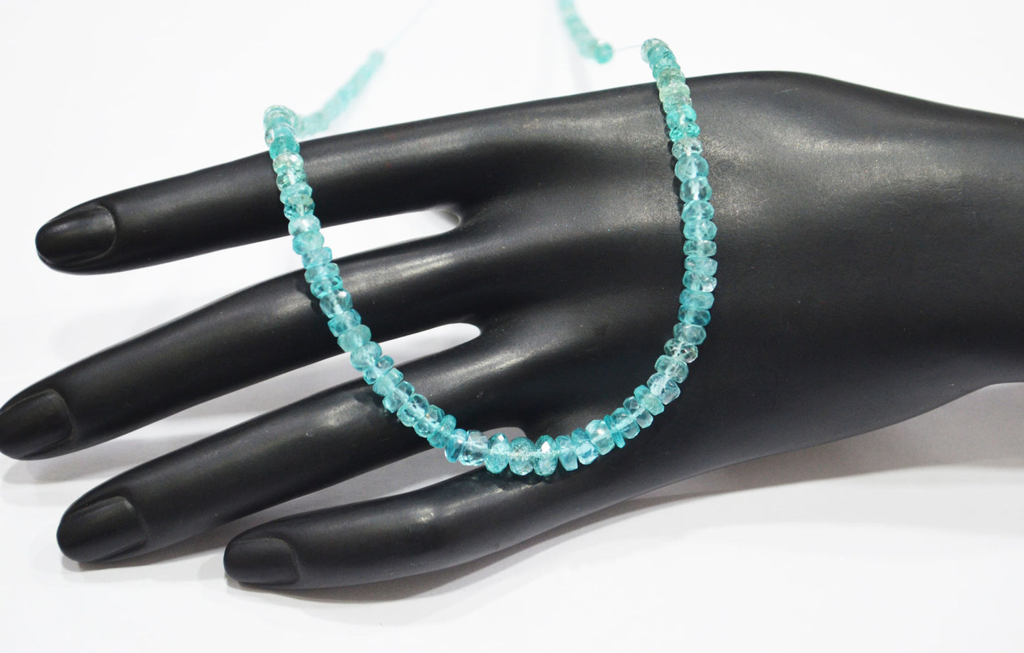 Sky Apatite Faceted Rondelle Shape Beads , 11 Inches , 3.25 - 5.75 mm , 32402
