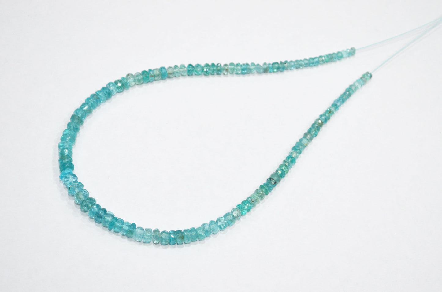 Sky Apatite Faceted Rondelle Shape Beads , 11 Inches , 3.25 - 5.75 mm , 32402