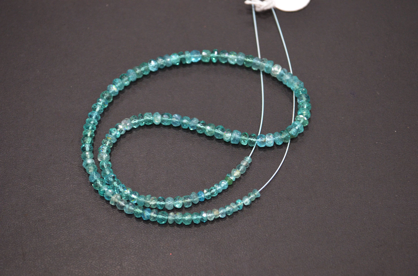 Sky Apatite Faceted Rondelle Shape Beads , 13 Inches , 3.25 - 4.75 mm , 32404