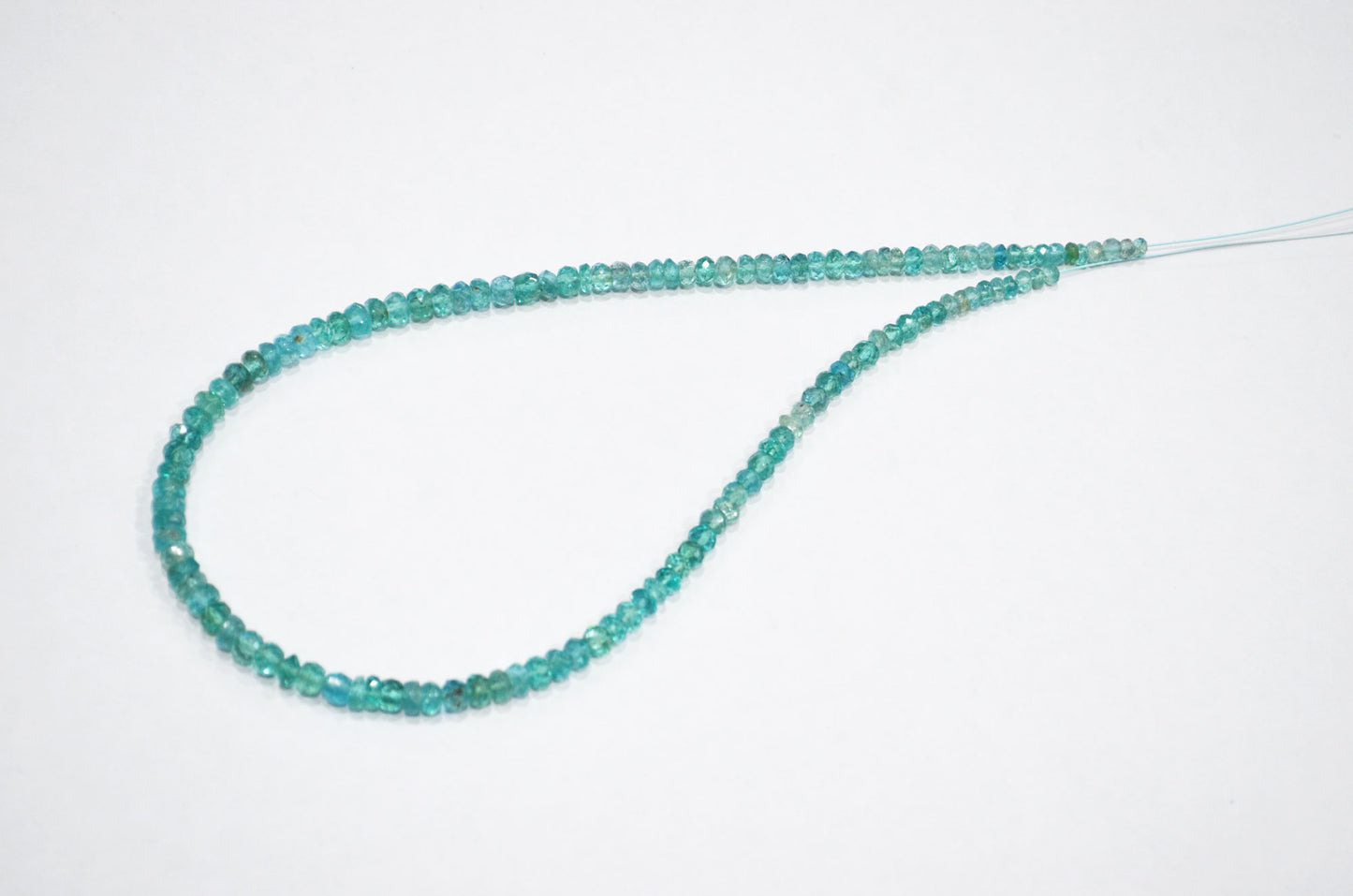 Sky Apatite Faceted Rondelle Shape Beads , 13 Inches , 3.25 - 4.75 mm , 32404