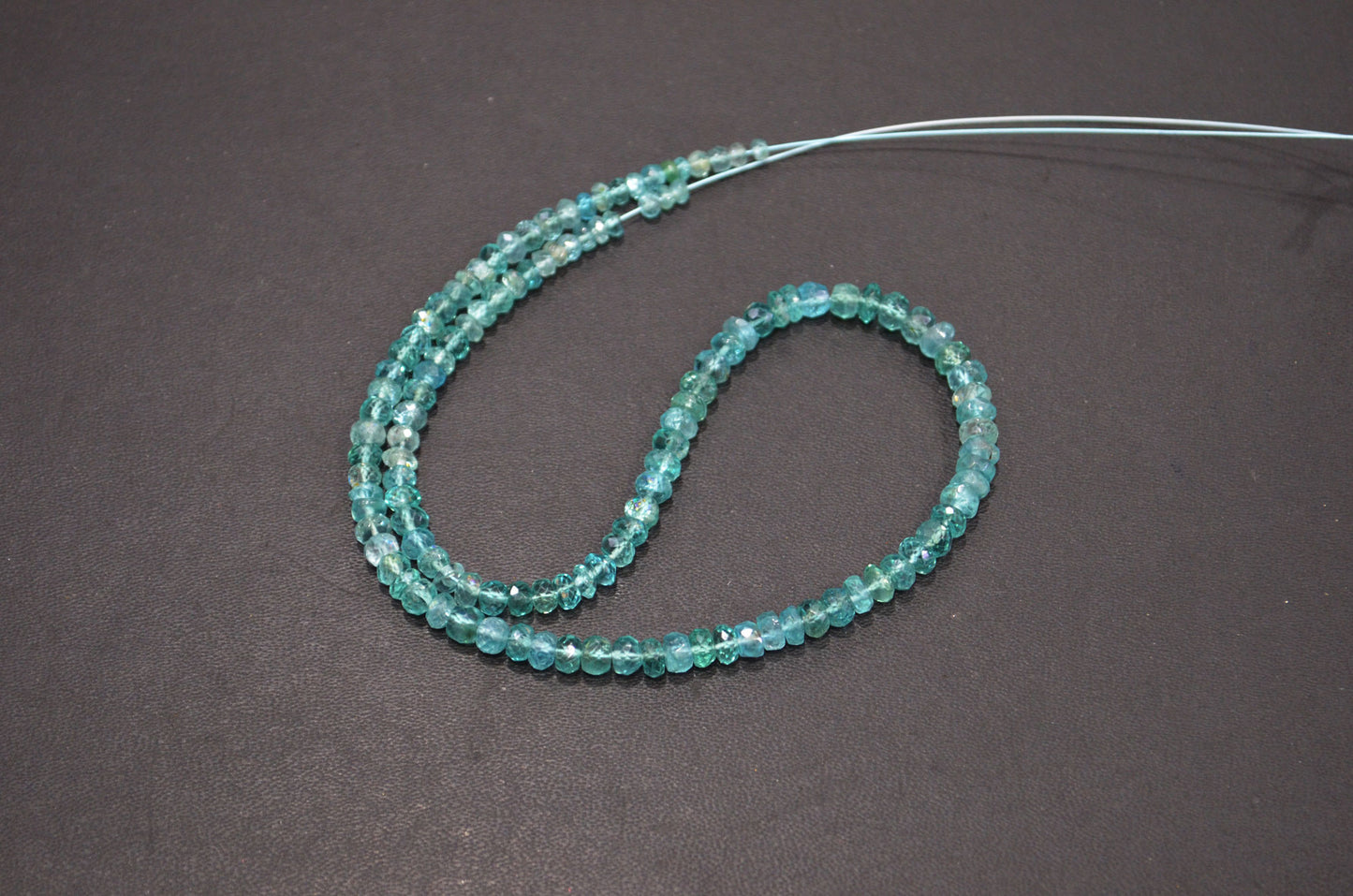 Sky Apatite Faceted Rondelle Shape Beads , 13 Inches , 3.25 - 4.75 mm , 32404