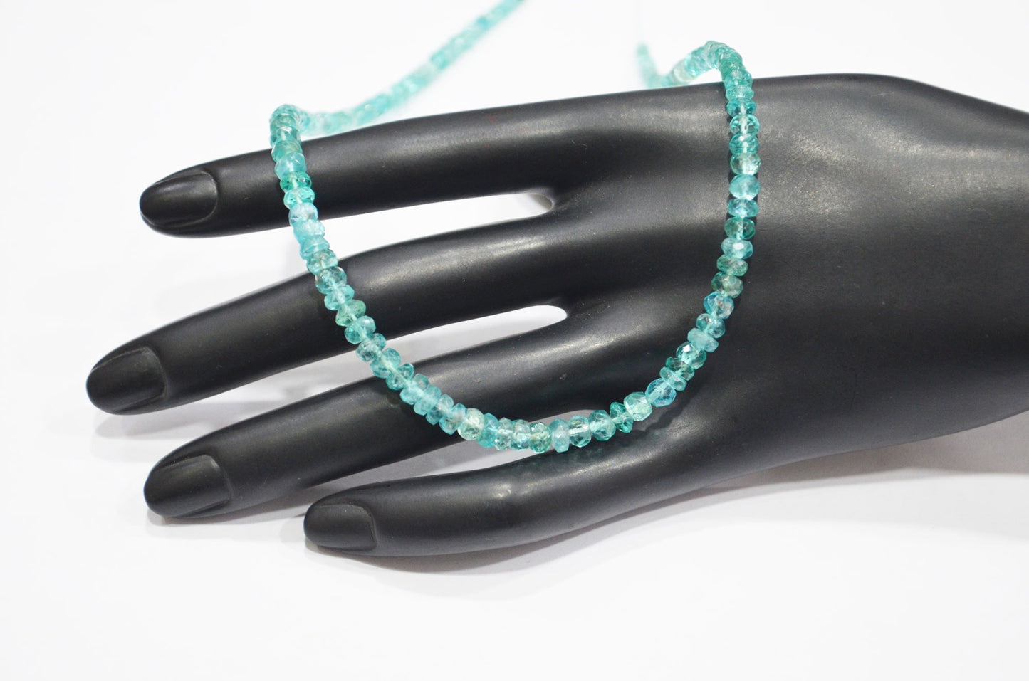 Sky Apatite Faceted Rondelle Shape Beads , 13 Inches , 3.25 - 4.75 mm , 32404