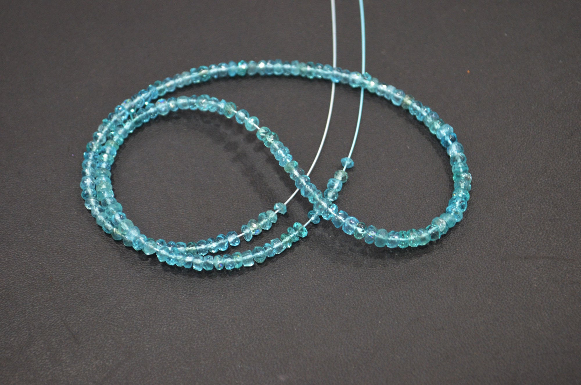 Sky Apatite Faceted Rondelle Shape Beads , 13 Inches , 3.50 - 4 mm , 32406