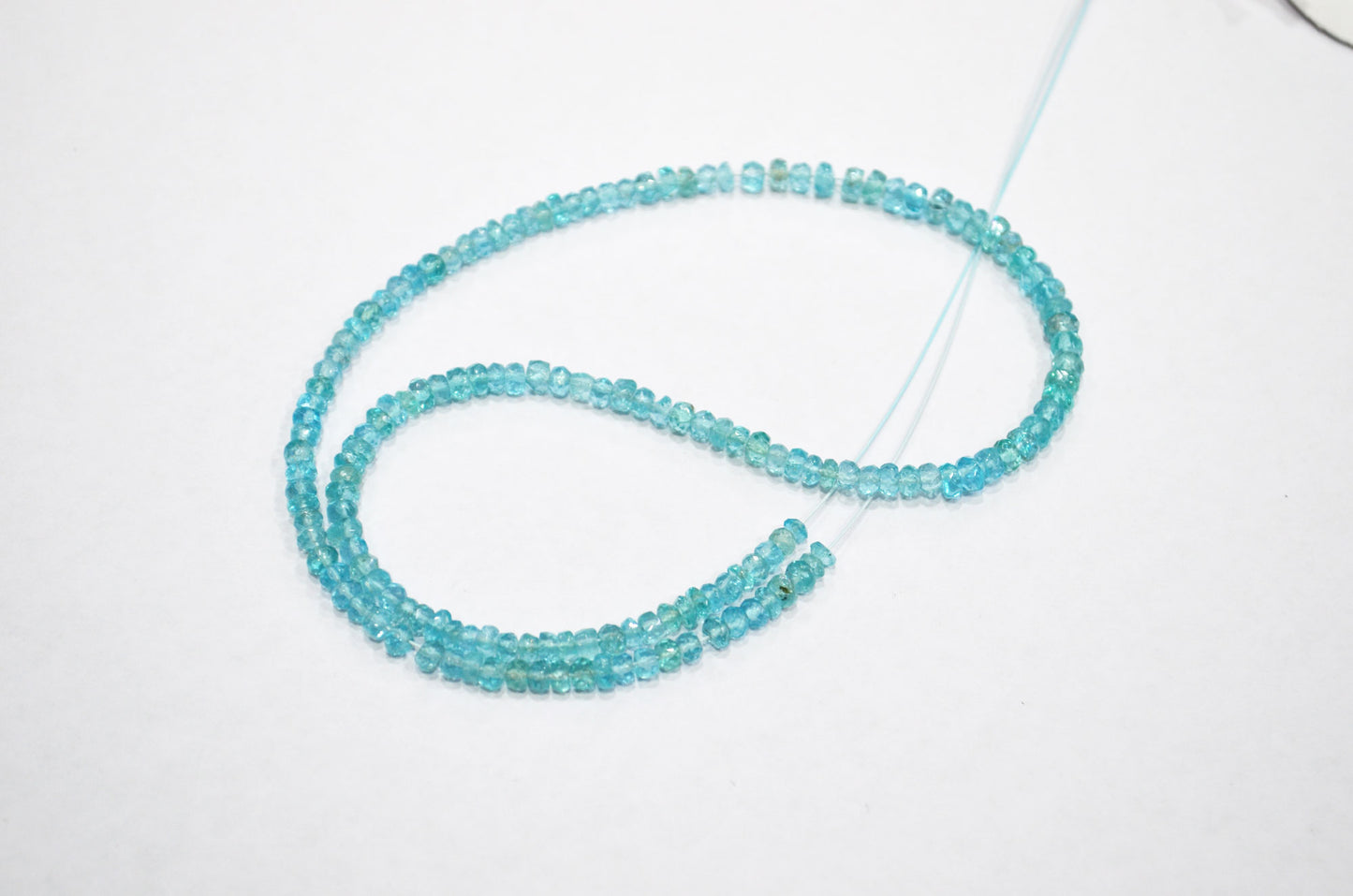 Sky Apatite Faceted Rondelle Shape Beads , 13 Inches , 3.50 - 4 mm , 32406