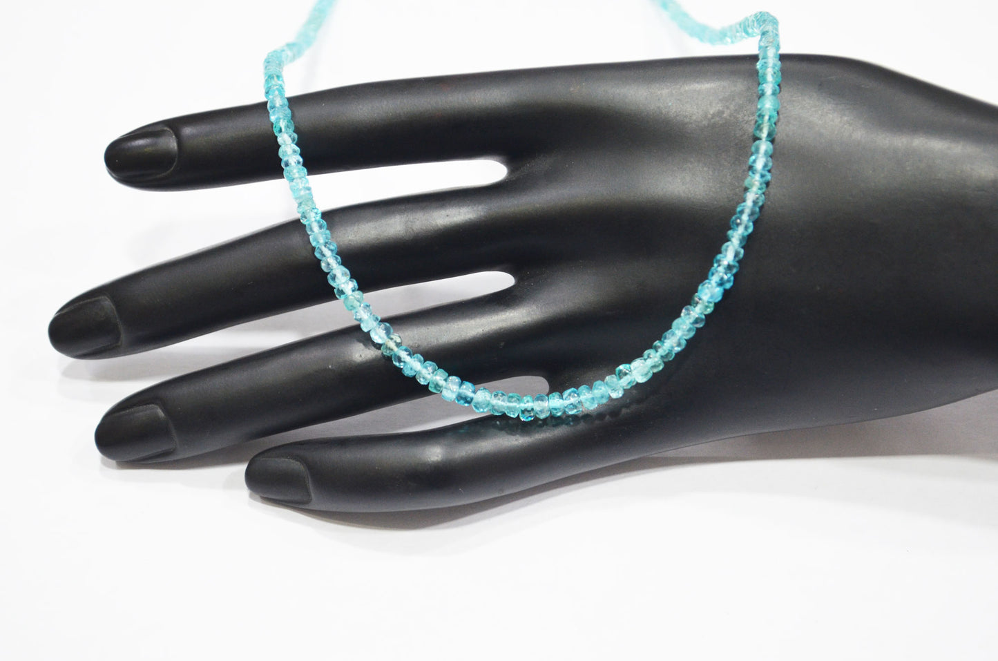 Sky Apatite Faceted Rondelle Shape Beads , 13 Inches , 3.50 - 4 mm , 32406