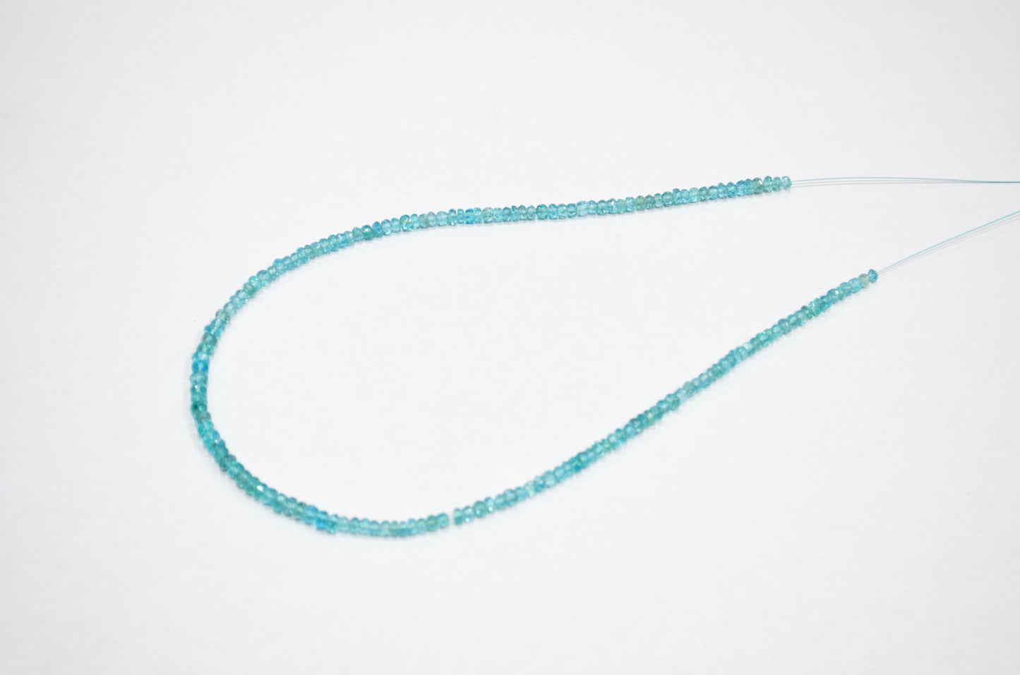 Sky Apatite Faceted Rondelle Shape Beads , 13 Inches , 3.50 - 4 mm , 32406
