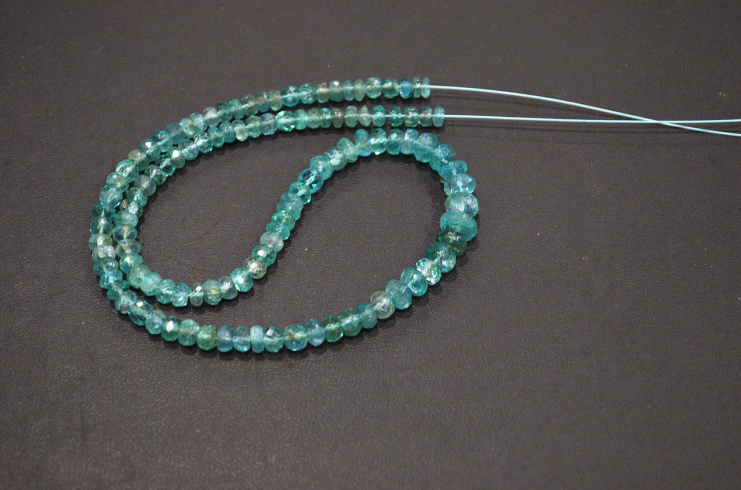 Sky Apatite Faceted Rondelle Shape Beads , 13 Inches , 4 - 7 mm , 32408