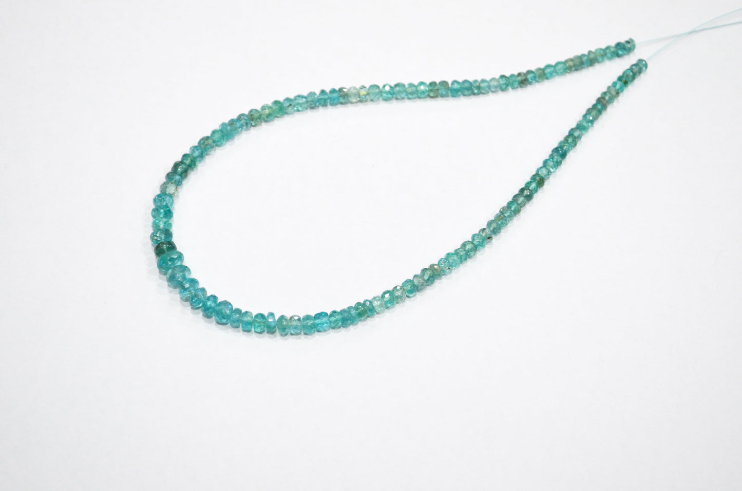 Sky Apatite Faceted Rondelle Shape Beads , 13 Inches , 4 - 7 mm , 32408