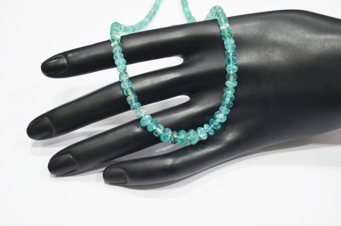 Sky Apatite Faceted Rondelle Shape Beads , 13 Inches , 4 - 7 mm , 32408