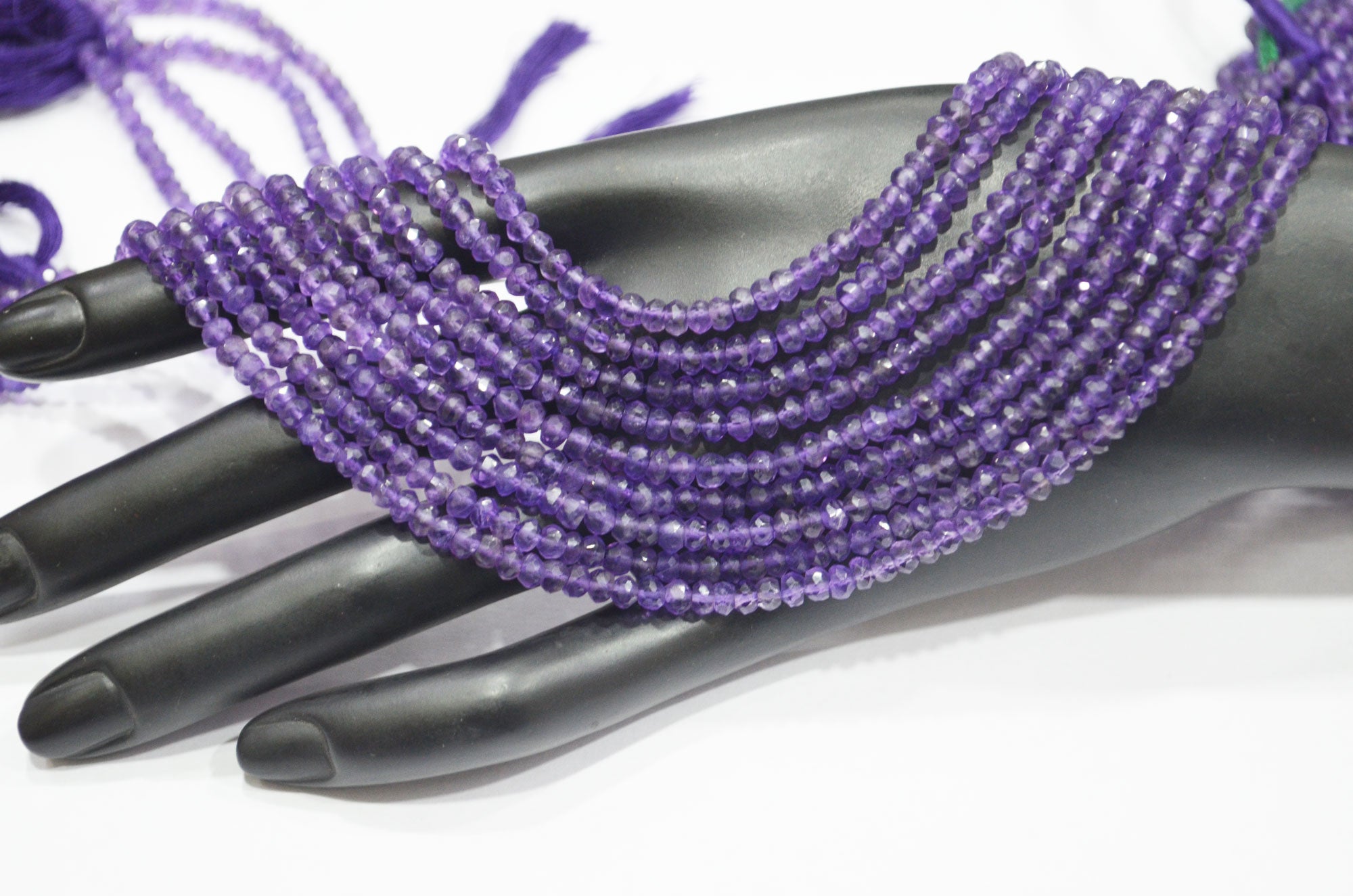 Amethyst Faceted Rondelle Shape Beads , Sold By Strand , 13 Inches , 4 mm , 32416