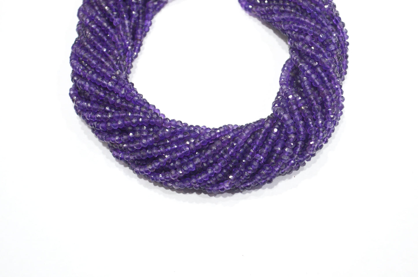 Amethyst Faceted Rondelle Shape Beads , Sold By Strand , 13 Inches , 4 mm , 32416