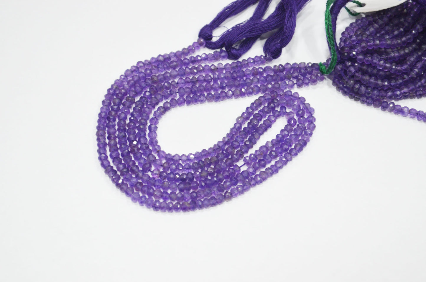Amethyst Faceted Rondelle Shape Beads , Sold By Strand , 13 Inches , 4 mm , 32416
