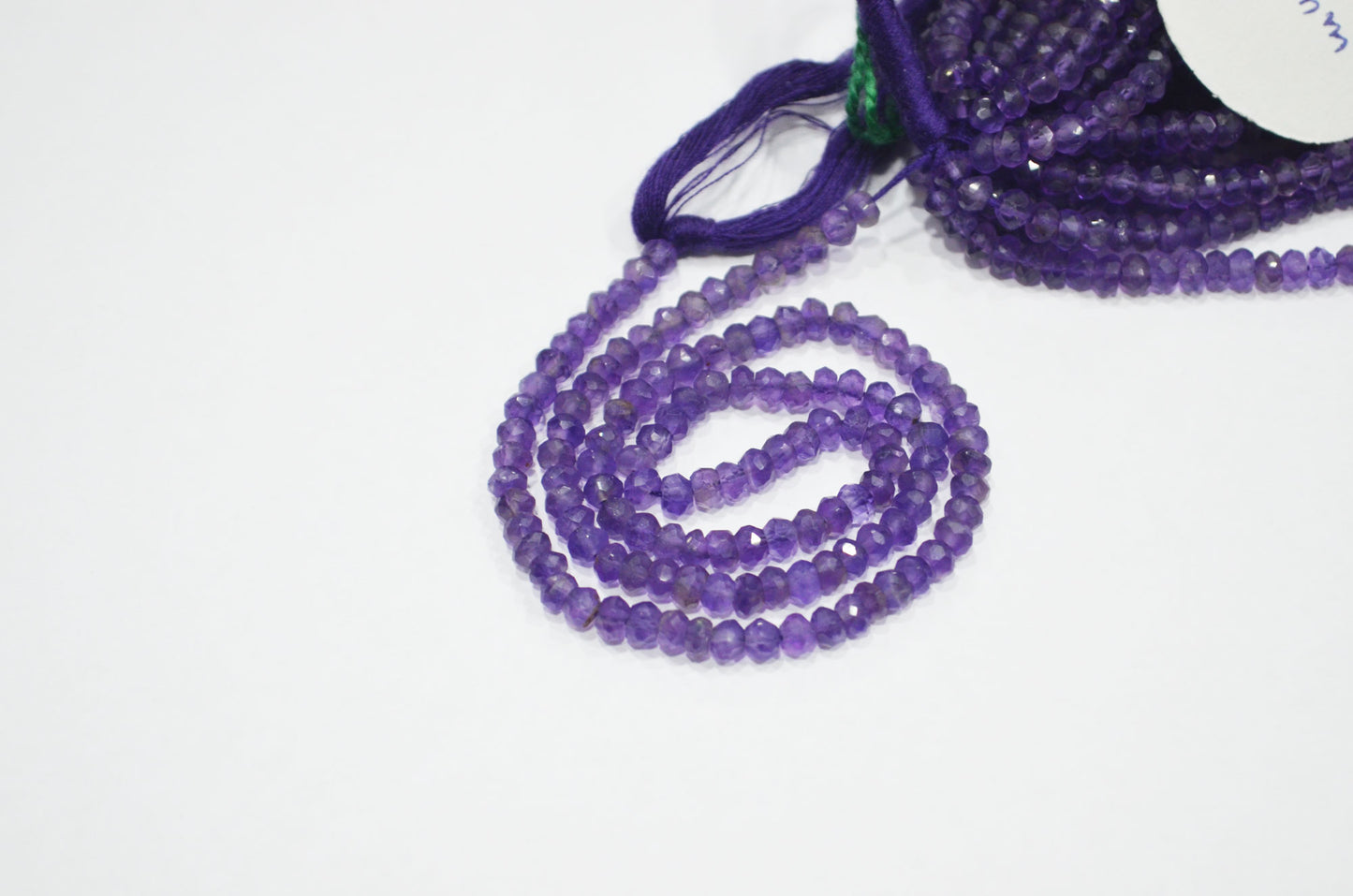 Amethyst Faceted Rondelle Shape Beads , Sold By Strand , 13 Inches , 4 mm , 32416