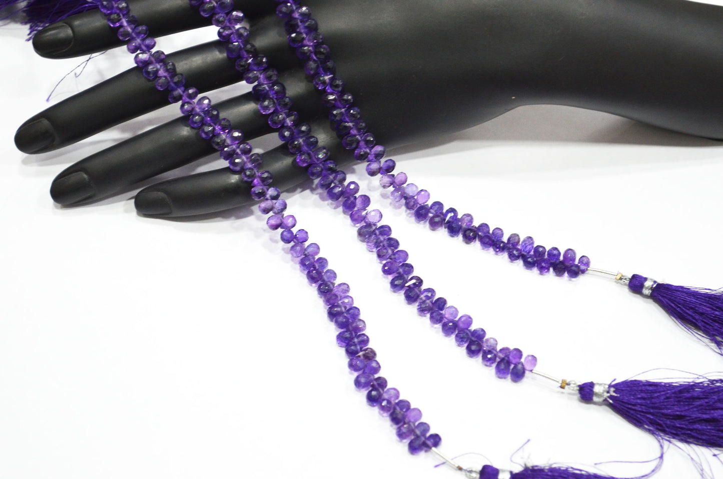 Natural Amethyst Side Drill Tear Drops Shape Beads , Sold By Strand , 4x5 - 4x6 mm , 7" , 32421