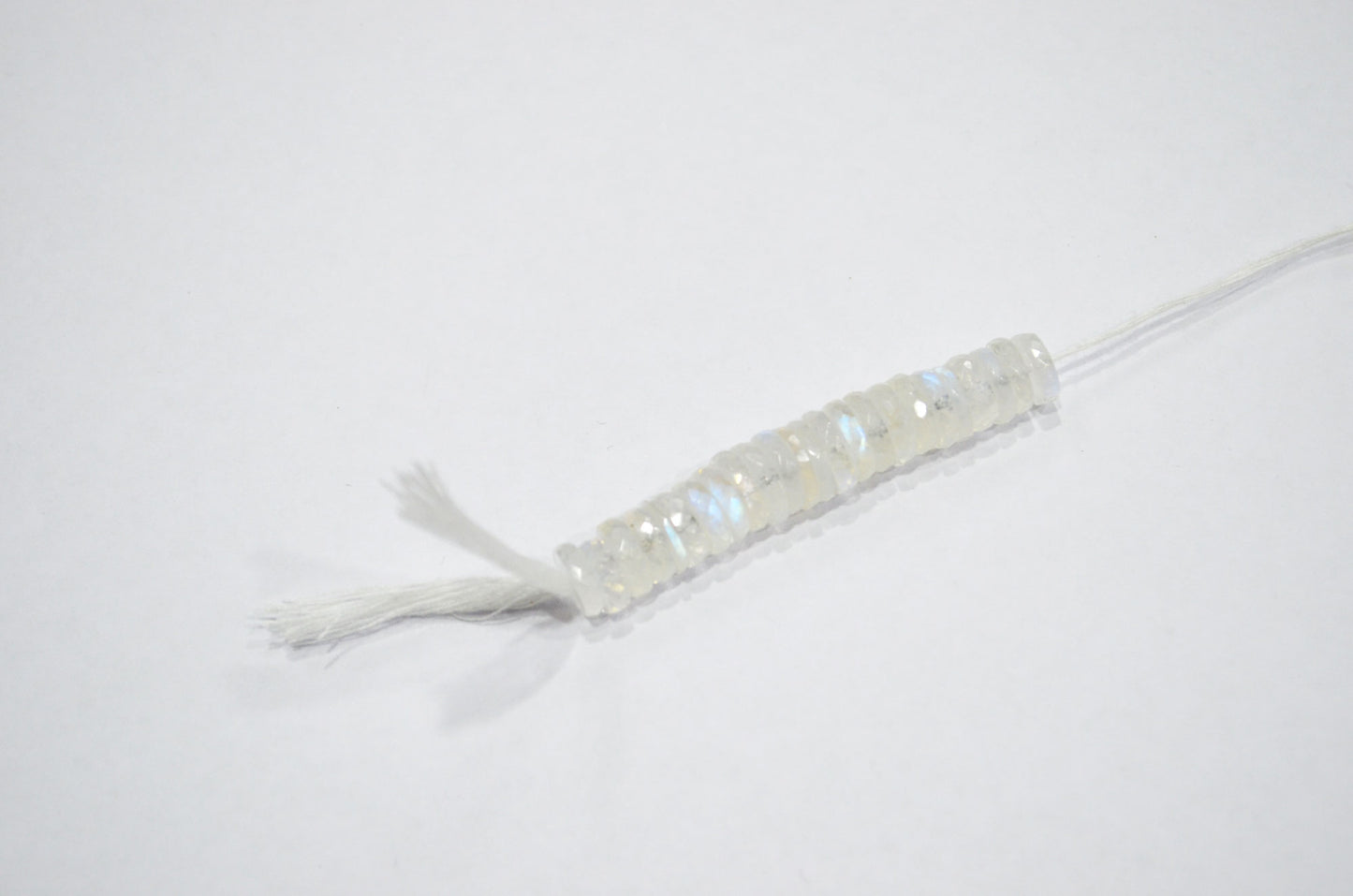 Natural Rainbow Moonstone Heishi Tyre Shape Beads , 2.25 Inches , 8.50 - 9.50 mm , 32427