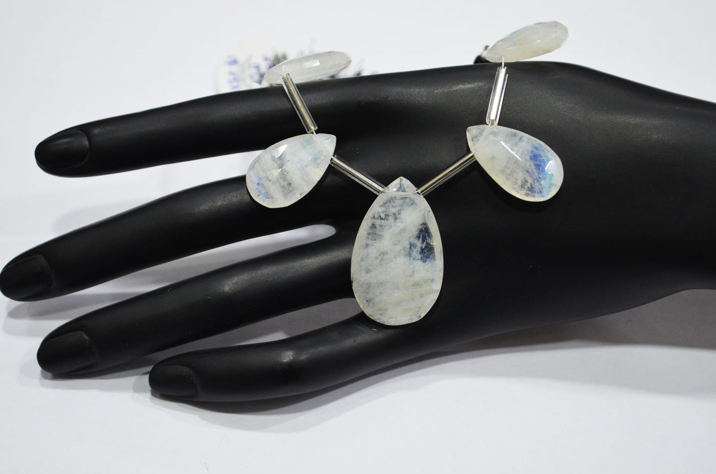 5 Pieces In A Strand Rainbow Moonstone Pear Shape Beads , 12x20 - 19x30 mm , 32433