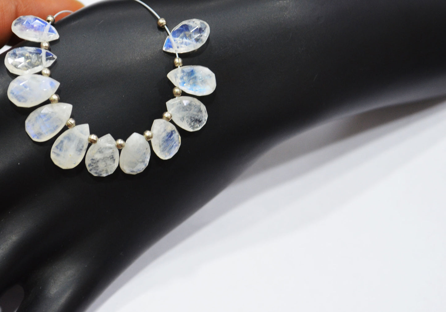 11 Pieces In A Strand Rainbow Moonstone Pear Shape Beads , Sold By Strand , 7x10 - 7x12 mm , 32447