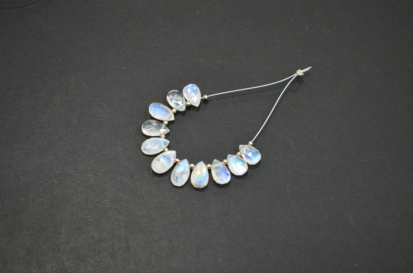 11 Pieces In A Strand Rainbow Moonstone Pear Shape Beads , Sold By Strand , 6x8 - 6.50x11 mm , 32449