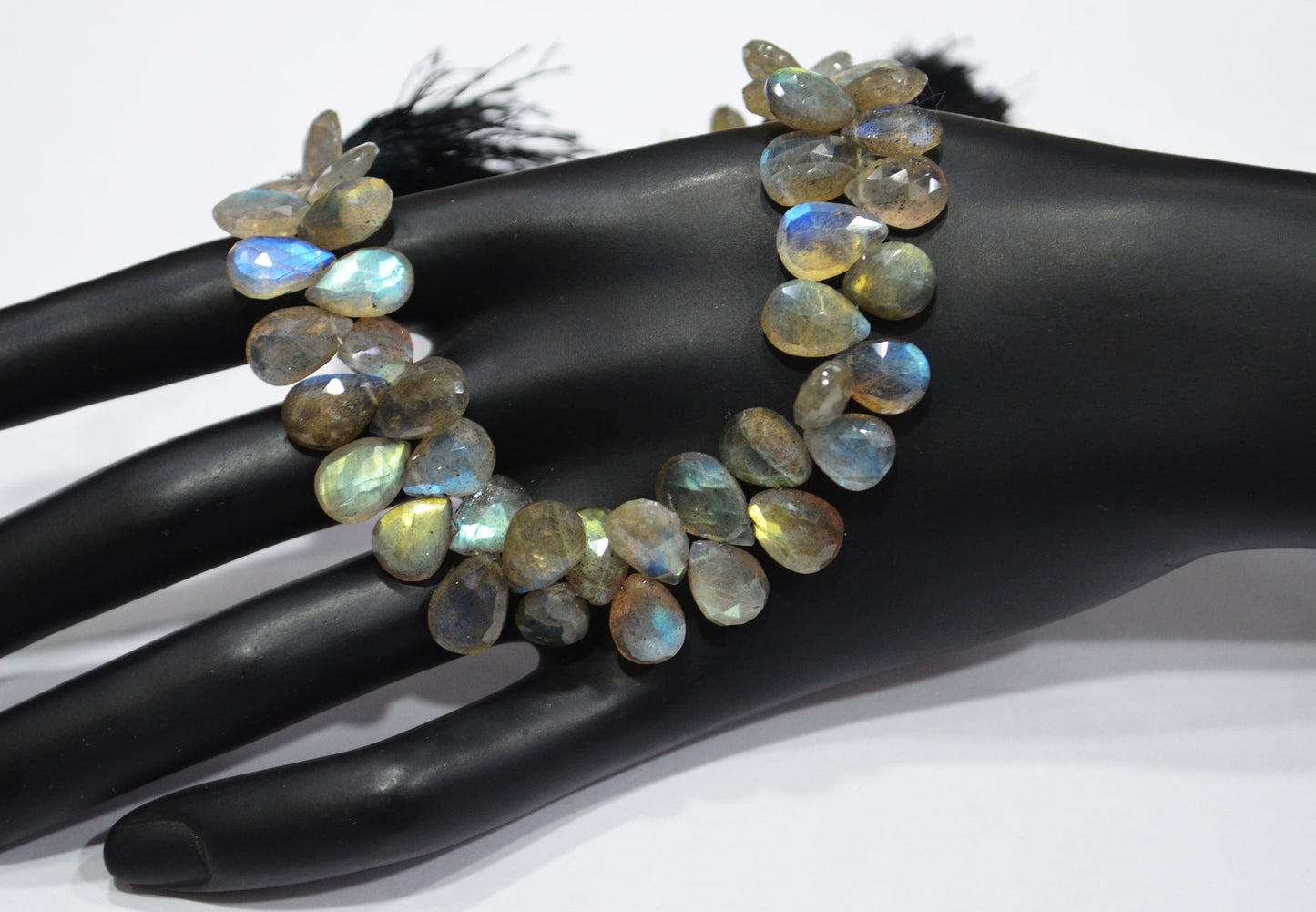 Labradorite Pear Shape Beads , 7 Inches , 7x9 - 7.50x12 mm , 32460