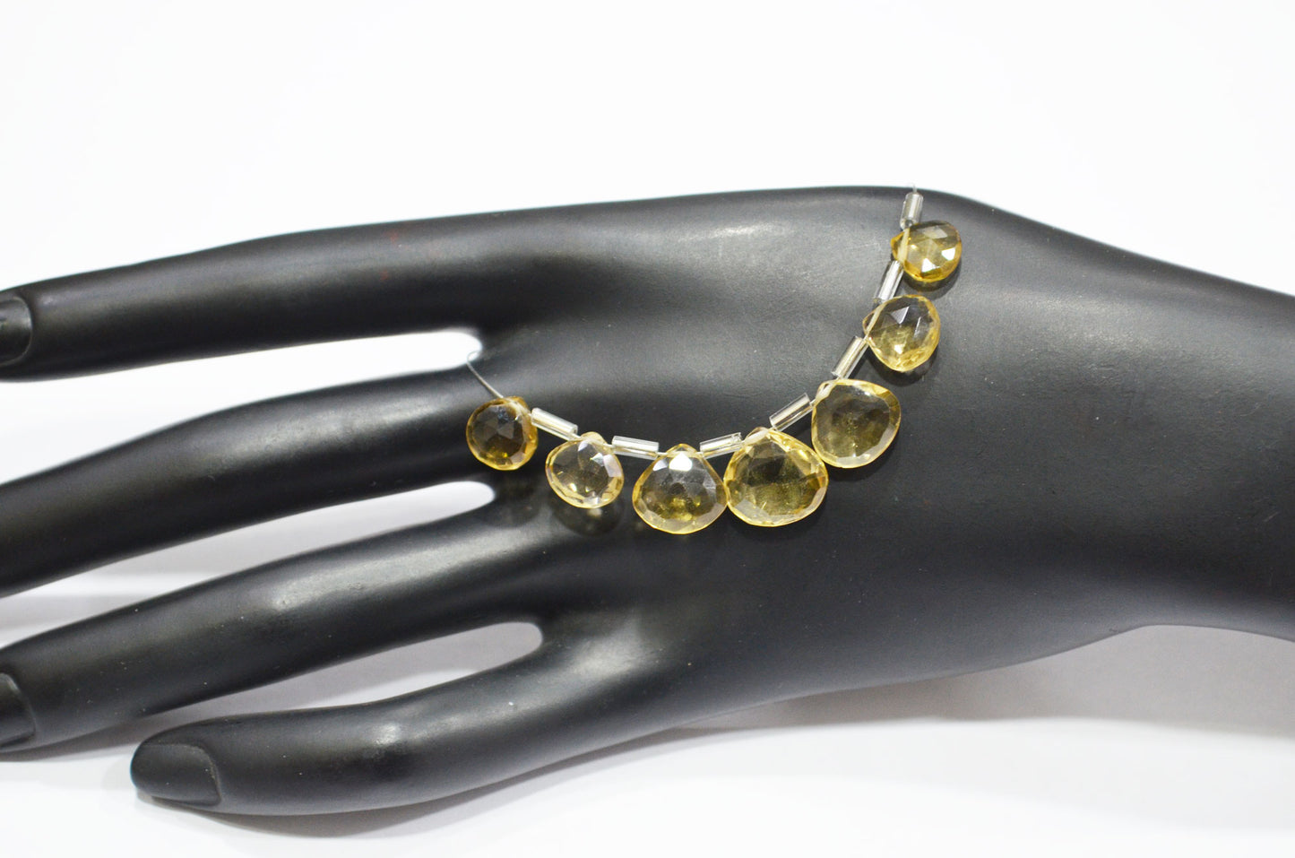 7 Pieces In A Strand Beer Quartz Heart Shape Beads , Sold By Strand , 7x7 - 11x11 mm , 32475