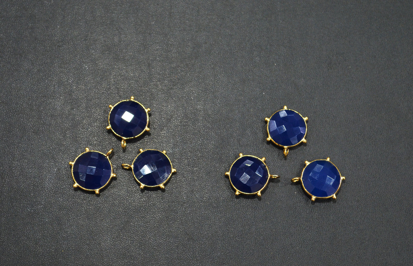Sapphire Chalcedony Faceted Coin Shape Connector , Sold By Piece , 16 - 17 mm , 32507