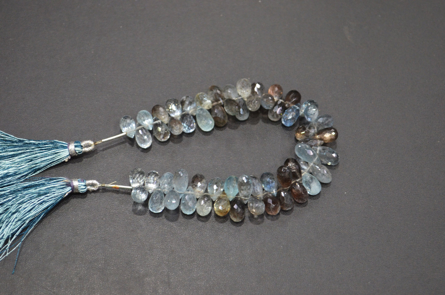Natural Moss Aquamarine Tear Drops Shape Beads , Sold By Strand , 6.50x10 - 7x11.50 mm , 7" , 32548