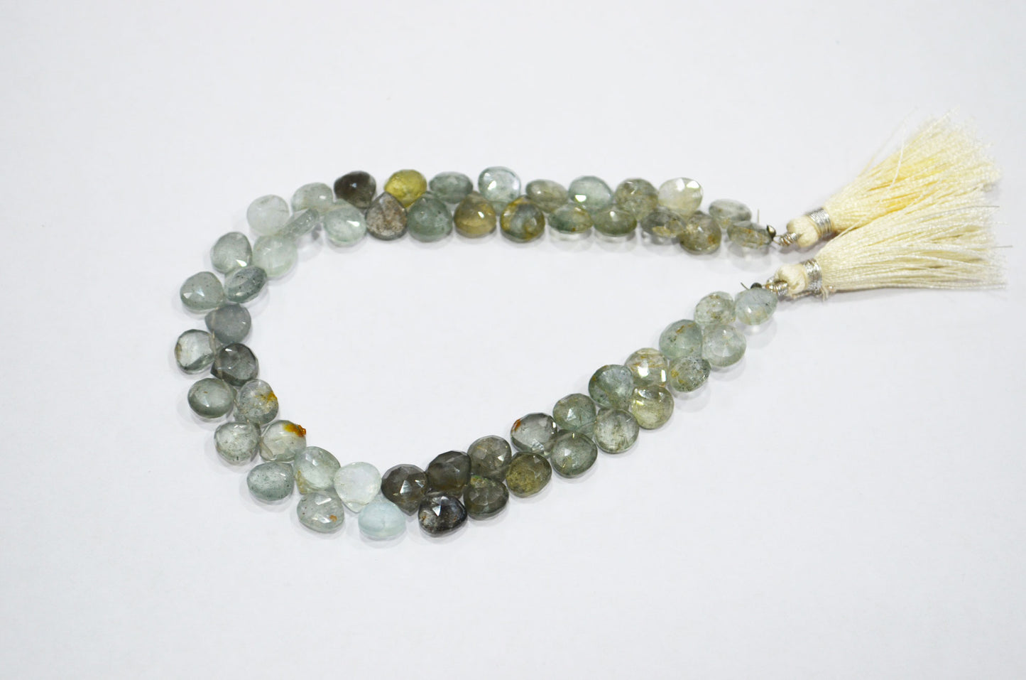Natural Moss Aquamarine Heart Shape Beads , Sold By Strand , 7x7 - 7.50x7.50 mm , 9" , 32557