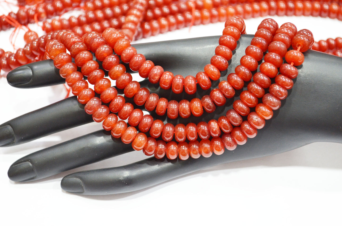 Carnelian Jade Smooth Rondelle Shape Beads , Sold By Strand , 8 mm , 15" , 32571