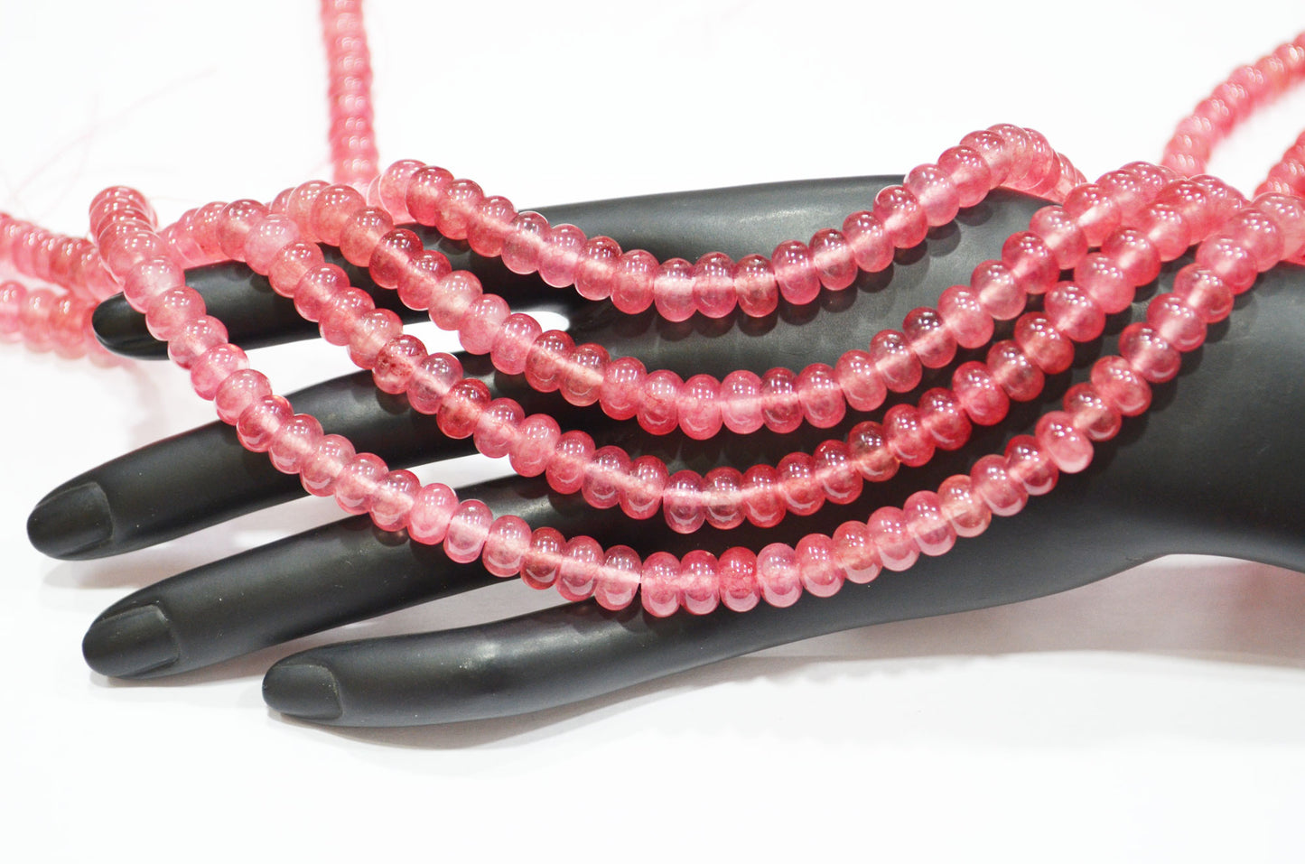Plum Jade Smooth Rondelle Shape Beads , Sold By Strand , 8 mm , 15" , 32573