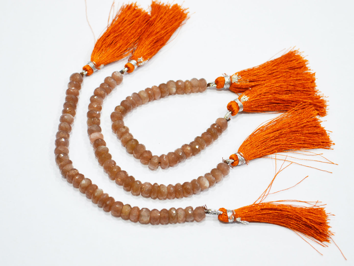 Chocolate Moonstone Faceted Rondelle Shape Beads , Sold By Strand , 5 Inches , 7 mm , 32584