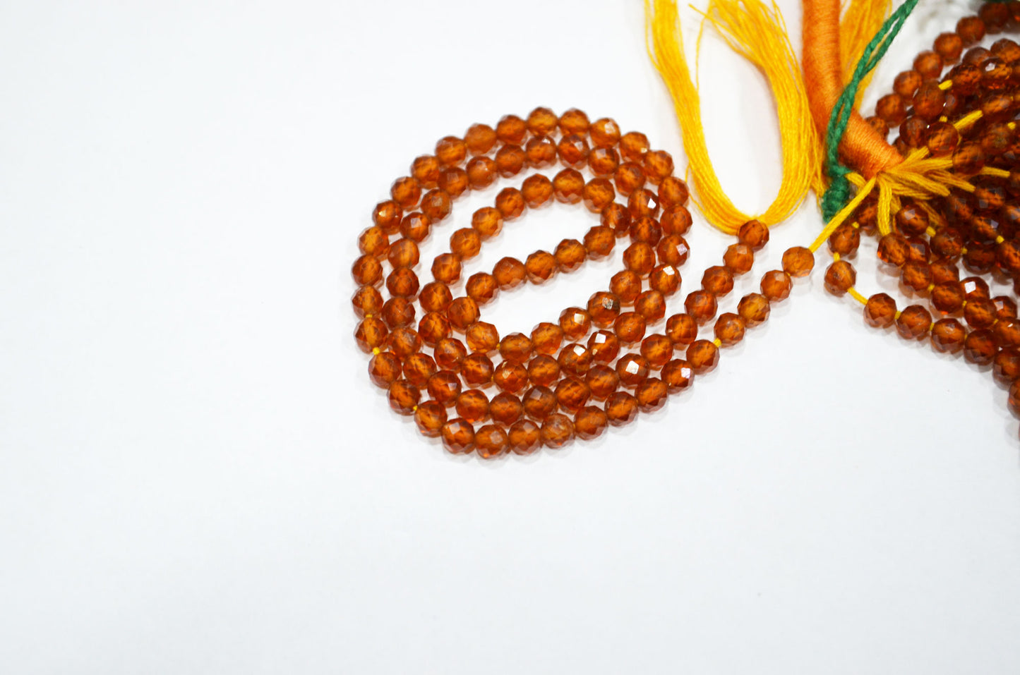 Hessonite Faceted Round Shape Beads , Hessonite Faceted Beads , Sold By Strand , 13 Inches , 3.50 mm , 32588