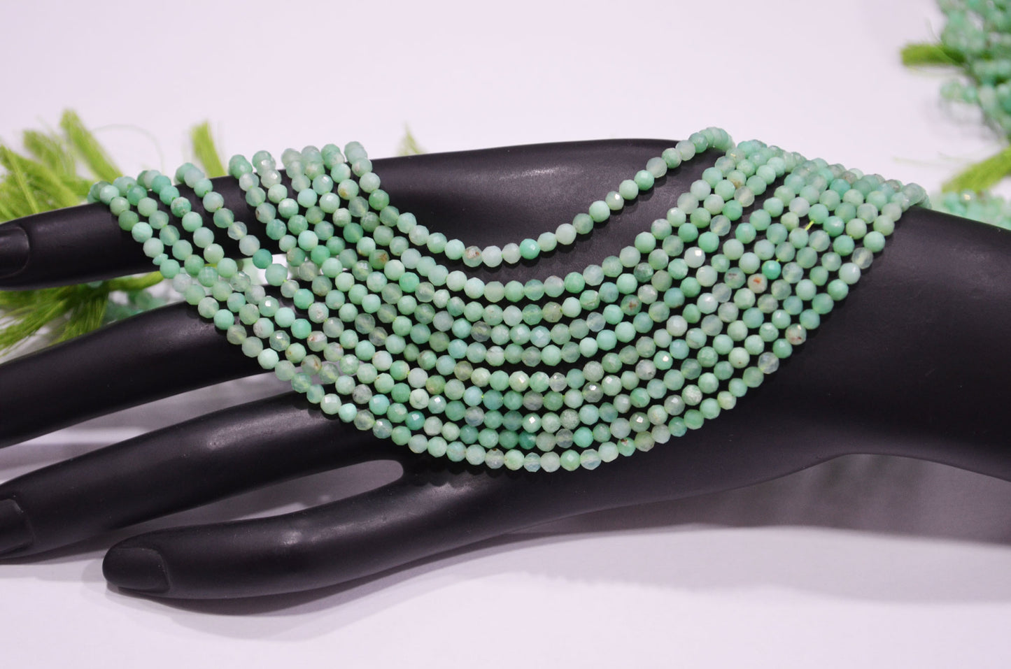 Chrysoprase Faceted Round Shape Beads , Sold By Strand , 15.50 Inches , 3.25 mm , 32594