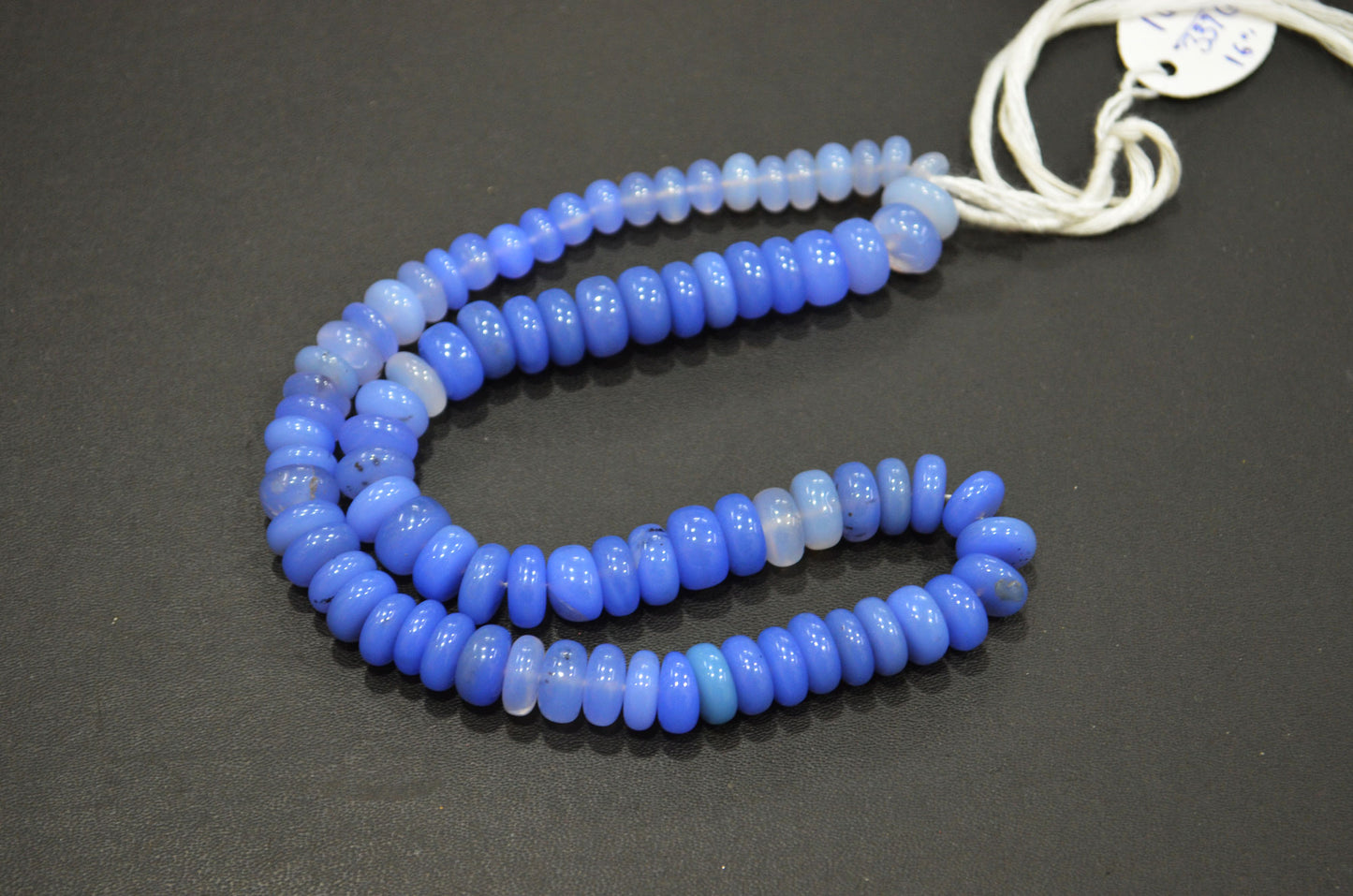 Shaded Blue Chalcedony Smooth Rondelle Shape Beads , Sold By Strand , 10 - 11 mm , 16" , 32636