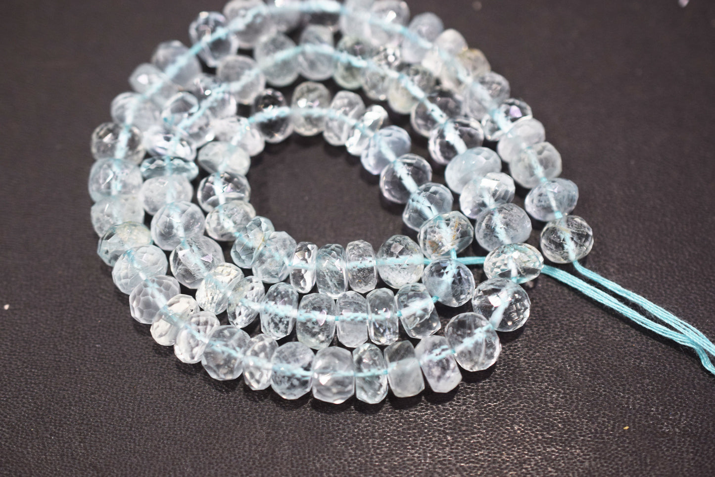 Natural Aquamarine Apatite rondelle Shape Beads , Aquamarine Apatite Faceted Beads , Sold By Strand , 7.25x8.00 mm , 15 Inches , 32693
