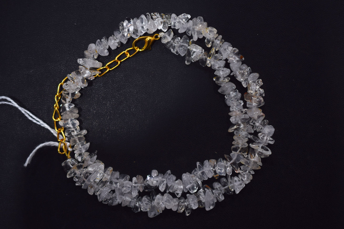 Clear Qartz Crystal chip Necklace , Gemstones uncut chips Long Necklace , 4x7 mm & 4x6 mm , 32705