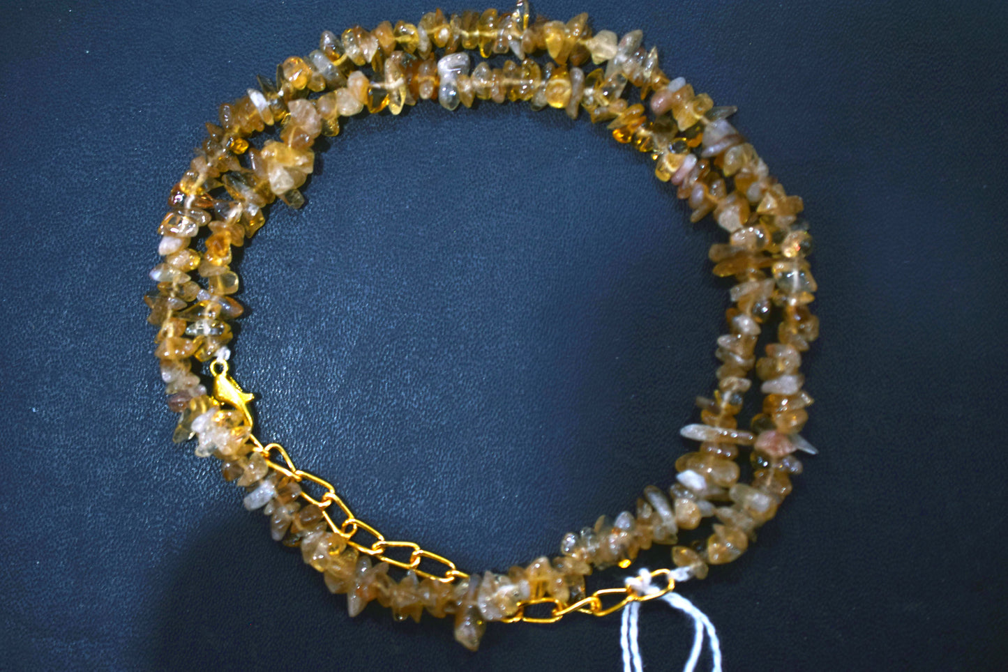 Natural Citrine Crystal chip Necklace , Gemstones uncut chips Long Necklace , 3x5 mm , 32709