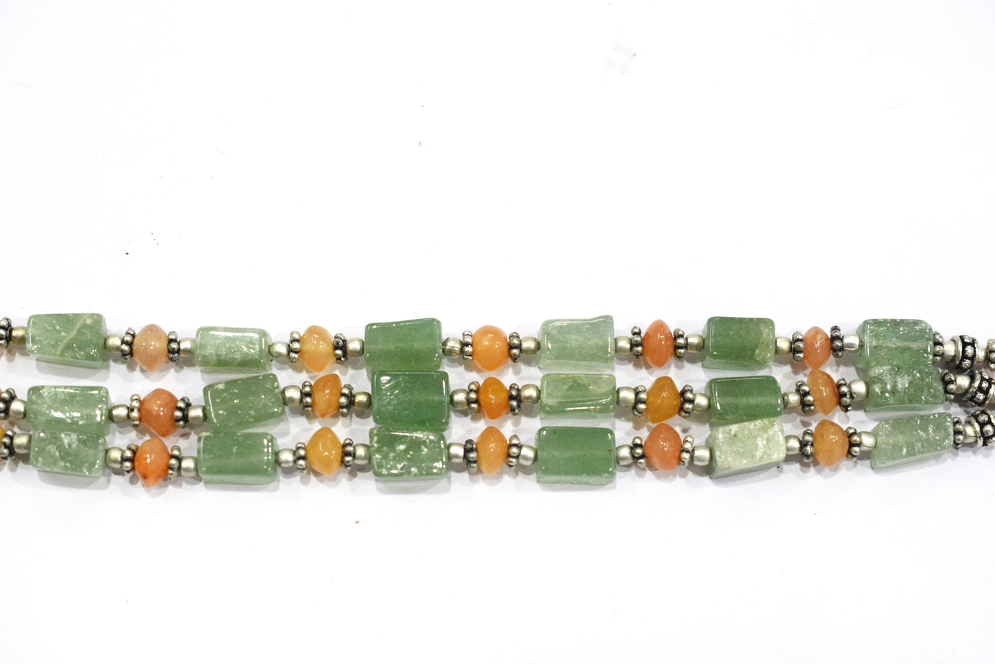 Natural Carnelian and Green Aventurine Multi-Strand Jewelry Set - Beaded Statement Necklace & Drop Earrings, Boho Healing Crystal Gift for Her, 32822