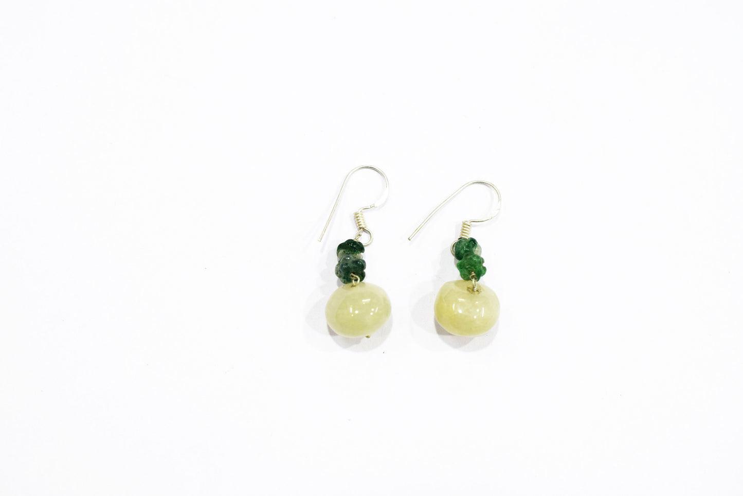 Green Aventurine Lariat Necklace Set, Beaded Gemstone Y-Necklace and Dangle Earrings,32870