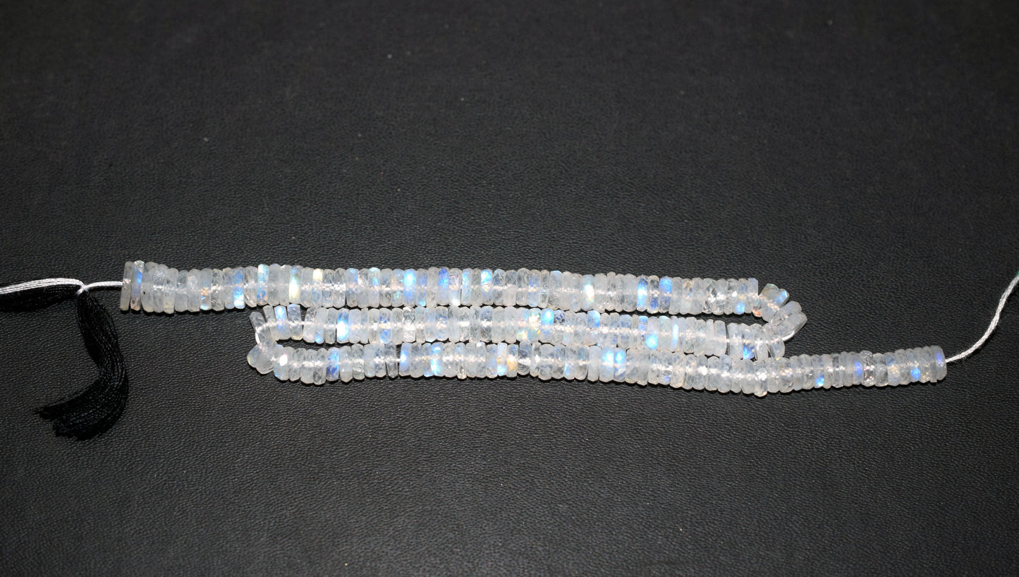 Rainbow Moonstone Faceted Tyre Shape Beads , Sold By Strand ,12 Inches , 6.00-8.00 mm , 32988