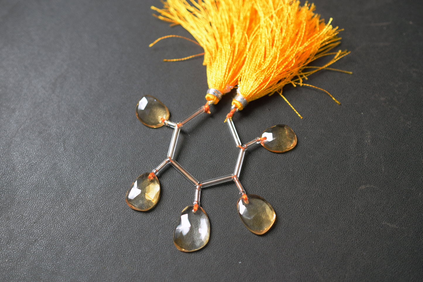 5 Pcs Natural Yellow Citrine Quartz Strand, Faceted Citrine Drop Beads , Sold By Strand , 12x14.00 - 13.00x18.00 mm , 33002