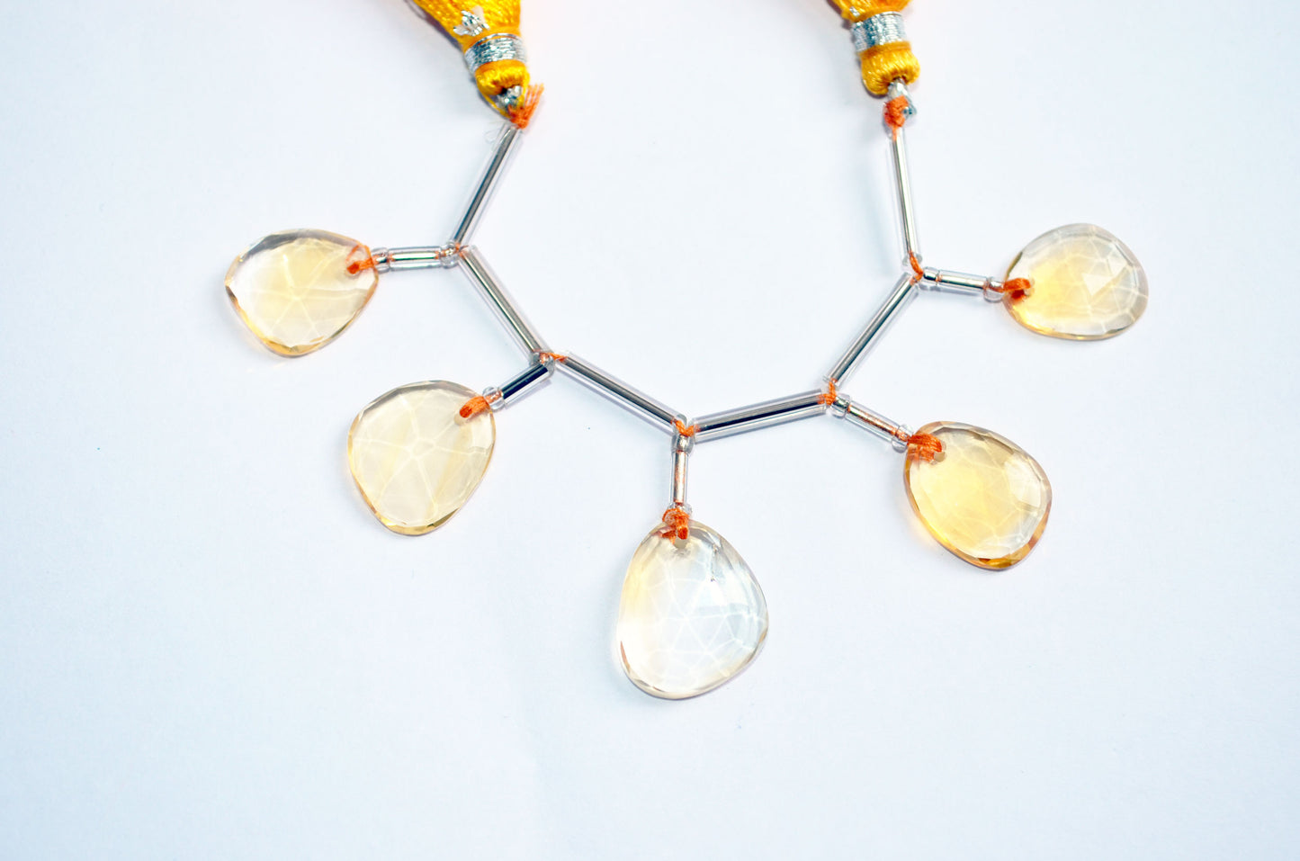 5 Pcs Natural Yellow Citrine Quartz Strand, Faceted Citrine Drop Beads , Sold By Strand , 12x14.50 - 14x16.50 mm , 33004